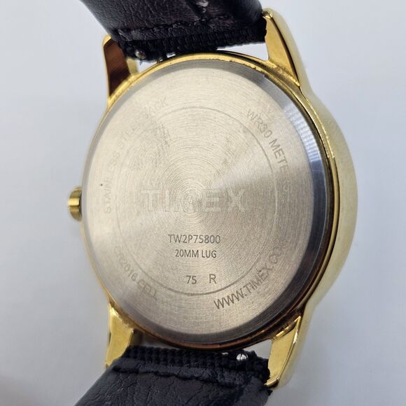 Timex Men's Easy Reader Watch 38MM Gold Case White Dial New Black Canvas Bands - Picture 9 of 15